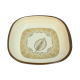 Melamine Sq Quarter Plate (Brown Print)