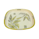 Melamine Sq Rice Plate (Green Print)